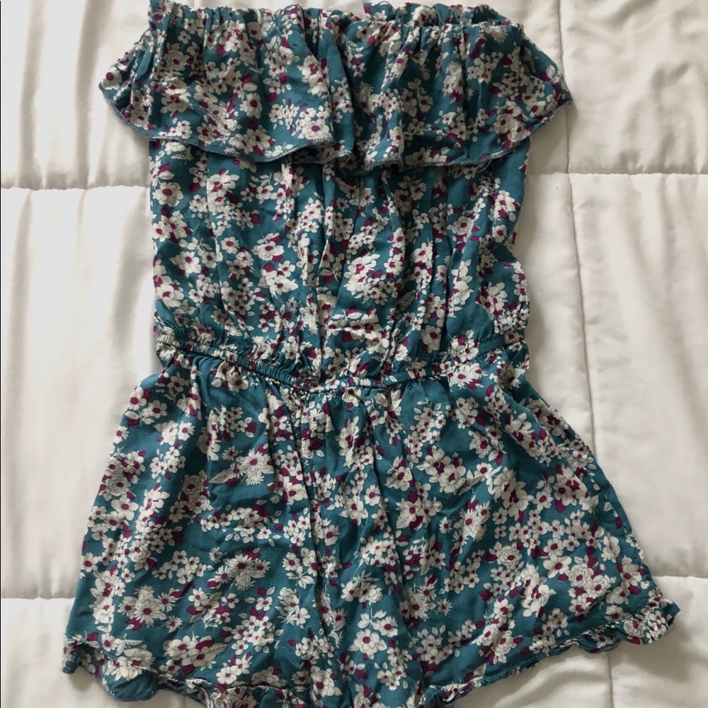 Blue Floral Romper